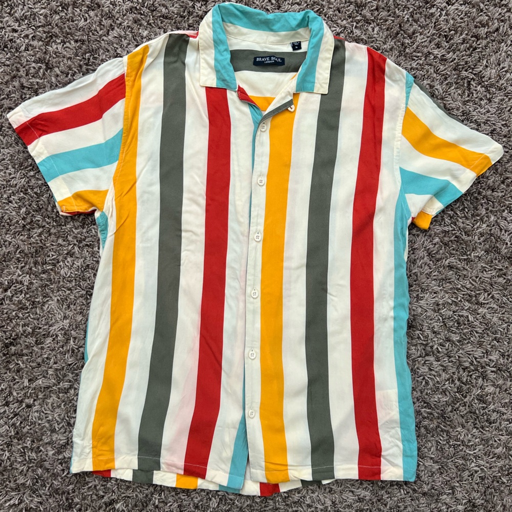 Brave Soul men’s small Multicolor Striped button down Shirt